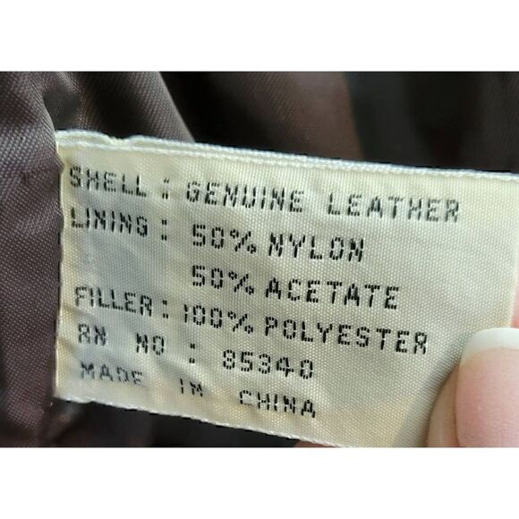 Braefair Vintage 80s Brown Leather Crested Gold Button Double Breasted Coat - Picture 15 of 16